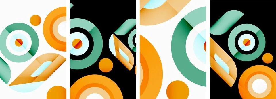 Vector illustrations of abstract geometric background designs for poster イラスト素材