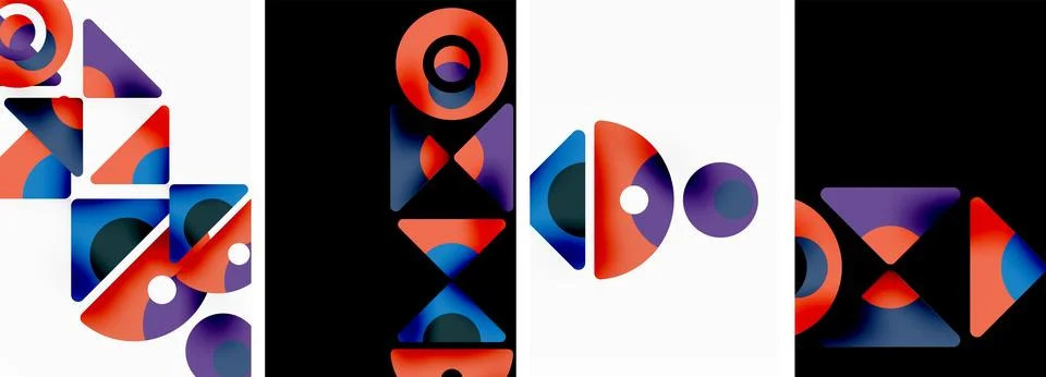 Vector illustrations of abstract geometric background designs for poster Illustrazione stock