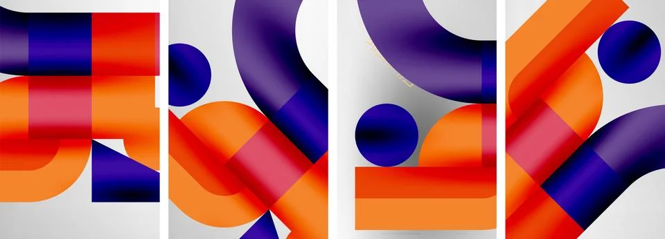 Vector illustrations of abstract geometric background designs for poster Stock Illustration