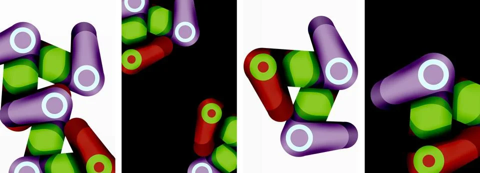 Vector illustrations of abstract geometric background designs for poster Stock Illustration