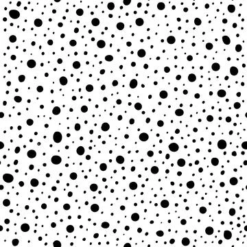 Vector illustrations of abstract hand drawn polka dots and spots seamless Stock Illustration