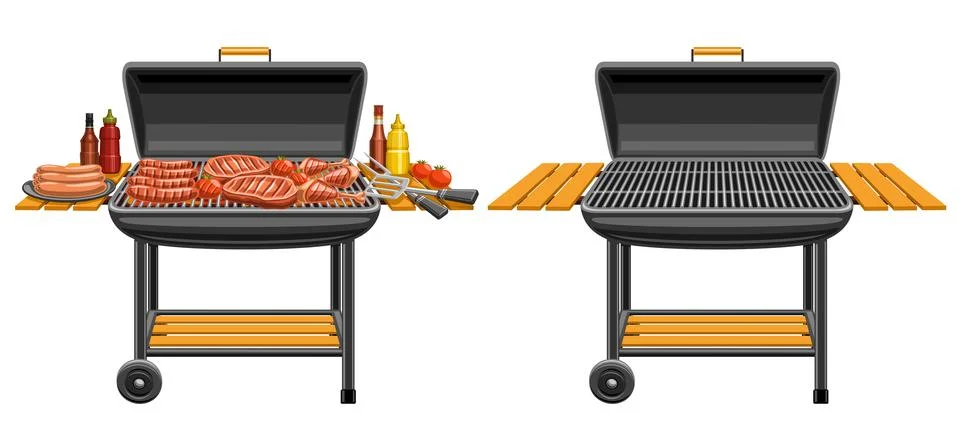 Vector illustrations of Barbecue Grills Ilustración de archivo