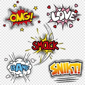 Vector illustrations of comic sound effects Stock Illustration