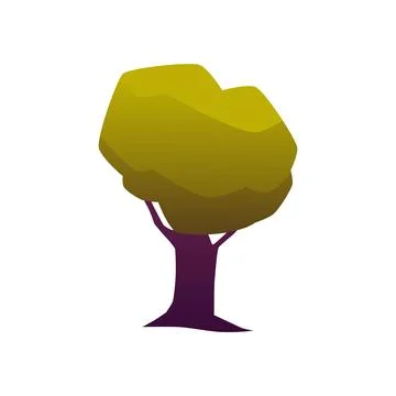 Vector illustrations with a deciduous green tree isolated on a white background 库存插图