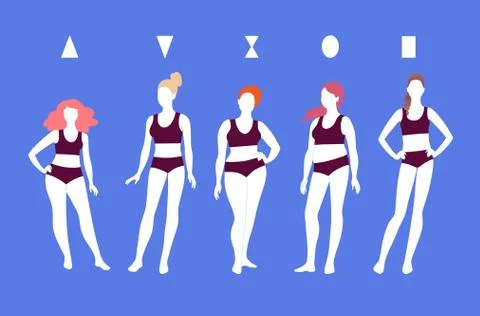 Vector illustrations of female body types Stock Illustration