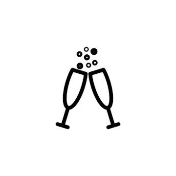 Vector illustrations glasses of champagne Stock Illustration