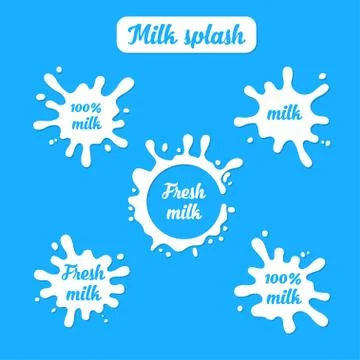 Vector illustrations milk label, yogurt, cream icons Stock Illustration