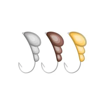 Vector illustrations set of fishhooks Stock Illustration