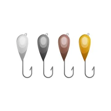 Vector illustrations set of fishhooks Stock Illustration