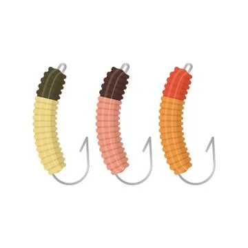 Vector illustrations set of fishhooks Stock Illustration