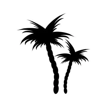 Vector illustrations silhouette of palm trees Stock Illustration