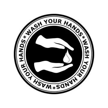 Vector illustrations of wash your hands sign on white background. Stock Illustration