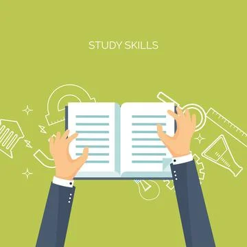 Vector illustration.Study learning. Hands with book.Education online. イラスト素材