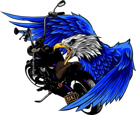 Vector illustraton of motorcycle with the head eagle Illustrazione stock