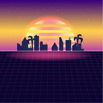 Vector illutration retro style city Stock Illustration