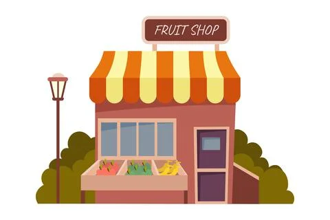Vector ilustration of Fruit Shop. Stock Illustration