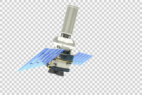 Vector image of 3d modern solar power satellite Stock Illustration