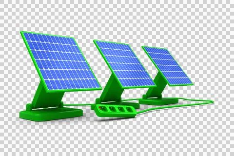 Vector image of 3d solar panels Stock Photos