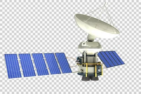 Vector image of 3d solar powered satellite Stock Photos
