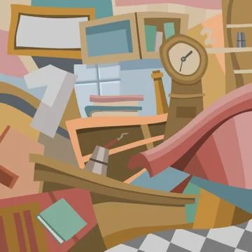 Vector image abstract colorful background with interior elements Stock Illustration