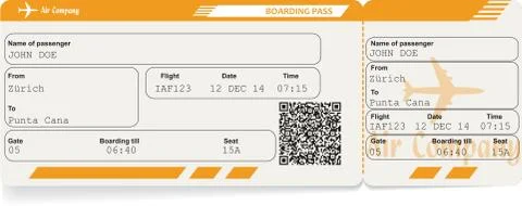 Vector image of airline boarding pass ticket Illustrazione stock