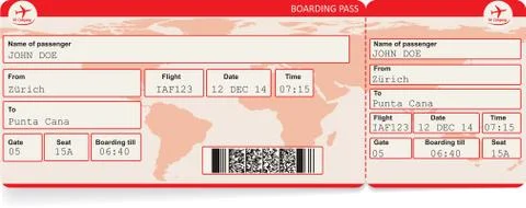Vector image of airline boarding pass ticket Illustrazione stock