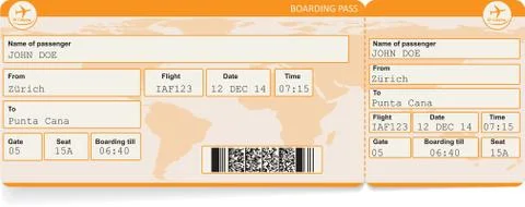 Vector image of airline boarding pass ticket Illustrazione stock