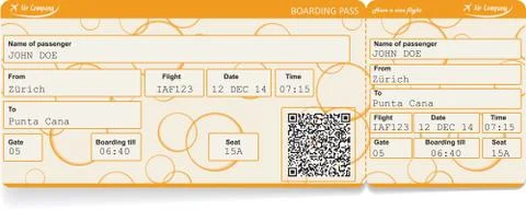 Vector image of airline boarding pass ticket Illustrazione stock