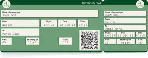 Vector image of airline boarding pass ticket Stock Illustration
