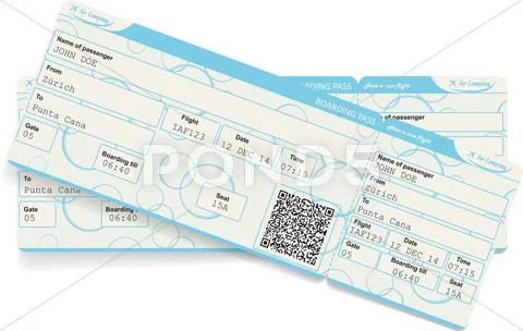 Vector image of airline boarding pass ticket Stock Illustration