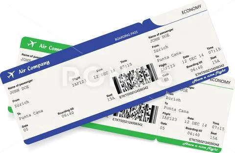 Vector image of airline boarding pass ticket Stock Illustration