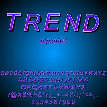 Vector image alphabet in trend colors for your design and text Illustrazione stock