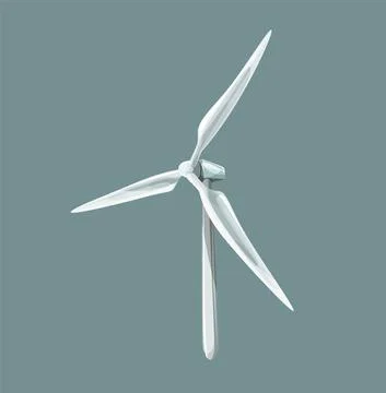 Vector image of an alternative source of energy in the form of a windmill. EP Stock Illustration