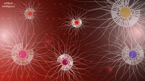 Vector image of artificial intelligence in the form of luminous eyes with Illustrazione stock