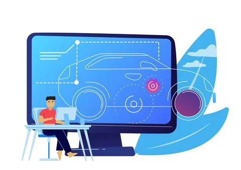 Vector Image Of Automobile Engineer Stock Illustration