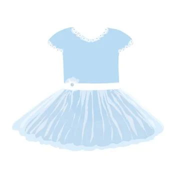 Vector image of a baby princess or ballerina dress in blue Stock Illustration
