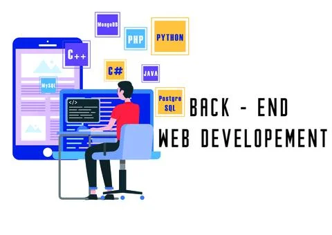Vector image of Back-end web development. Stock Illustration