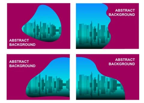 Vector image of a background of night city. Flat style. Silhouettes of buildi Stock Illustration
