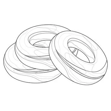 Vector image of bagels isolated on white background. Outlline style. EPS 10 イラスト素材