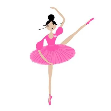 Vector image of a ballerina in a pink tutu and pointe shoes Stock Illustration