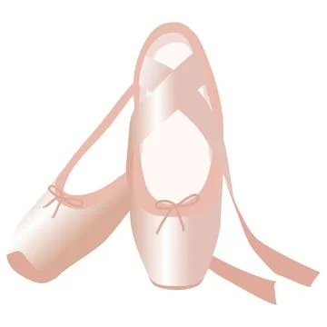 Vector image of ballet pointe shoes in pink tones Stock Illustration