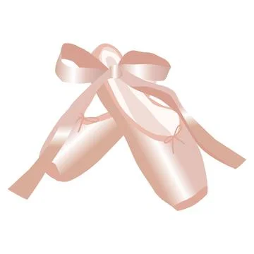 Vector image of ballet pointe shoes in pink tones Stock Illustration