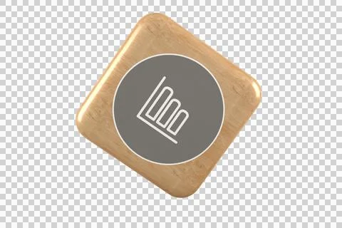 Vector image of bar graph icon on cube Stock Illustration
