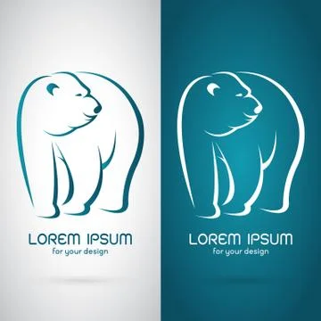 Vector image of an bear design on white background and blue background, Logo, イラスト素材