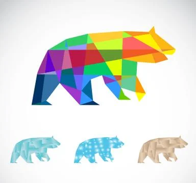 Vector image of an bear polygonal Stock Illustration
