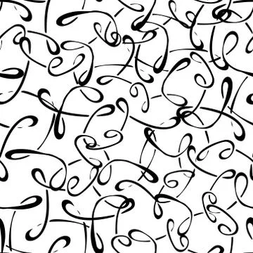 Vector image of a beautiful abstract black curvy lines on a white background. Stock Illustration