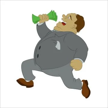Vector image of big fan man with money Stock Illustration