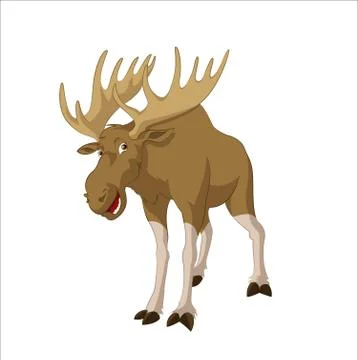 Vector image of big funny cartoon elk Illustrazione stock