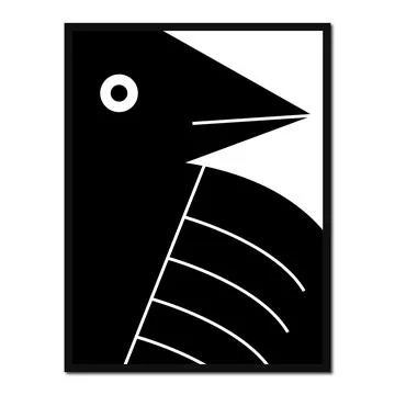 Vector image of bird in black style for wall frame design. Stock Illustration