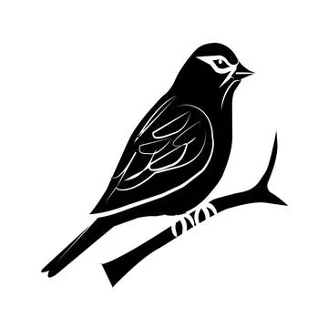 Vector  image, bird logo, design bird logo, animal art, fly bird, black and.. Stock Illustration